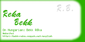 reka bekk business card